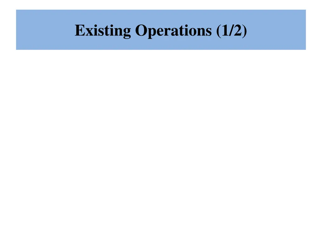 existing operations 1 2