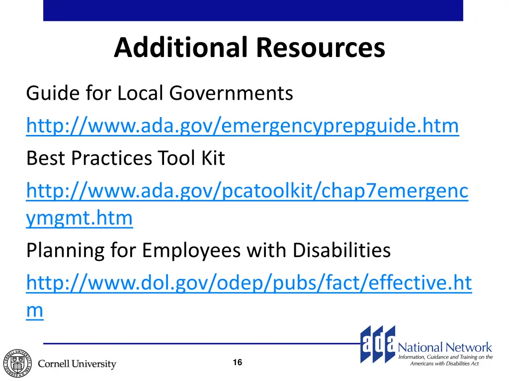 additional resources