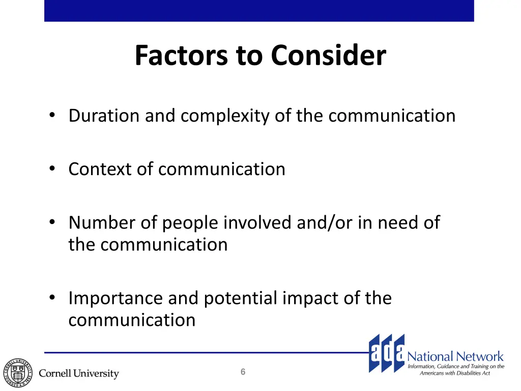 factors to consider