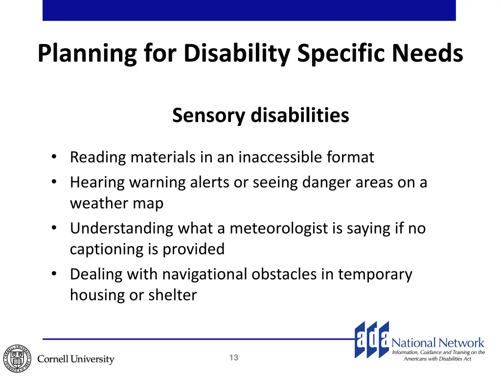 planning for disability specific needs 1