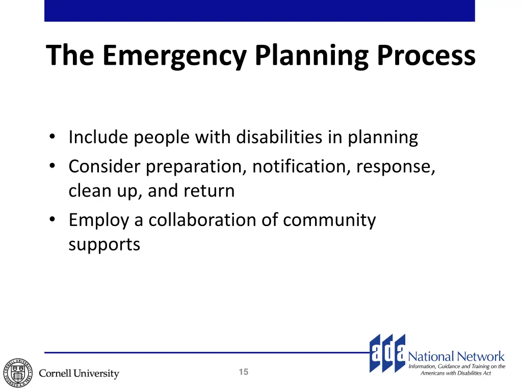 the emergency planning process