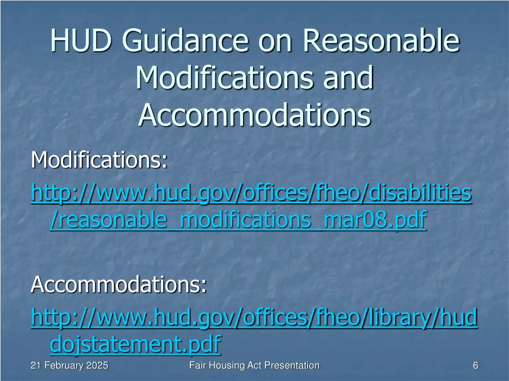 hud guidance on reasonable modifications