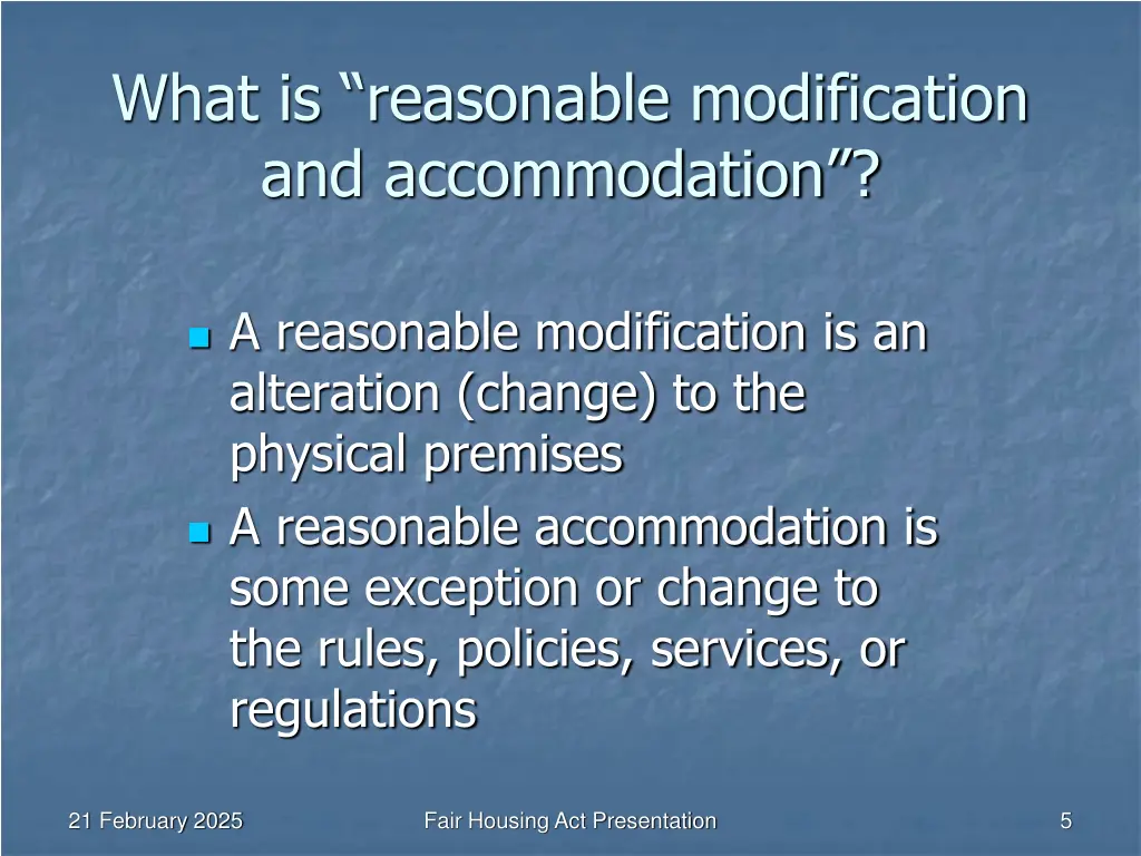 what is reasonable modification and accommodation