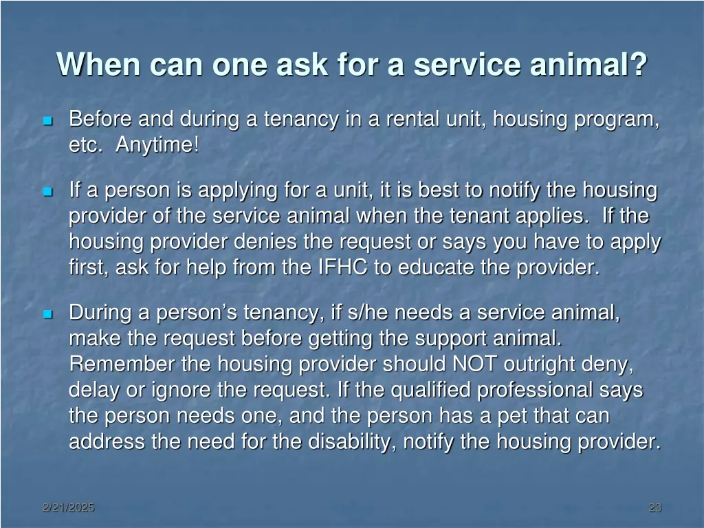 when can one ask for a service animal