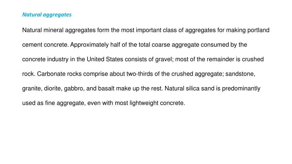 natural aggregates