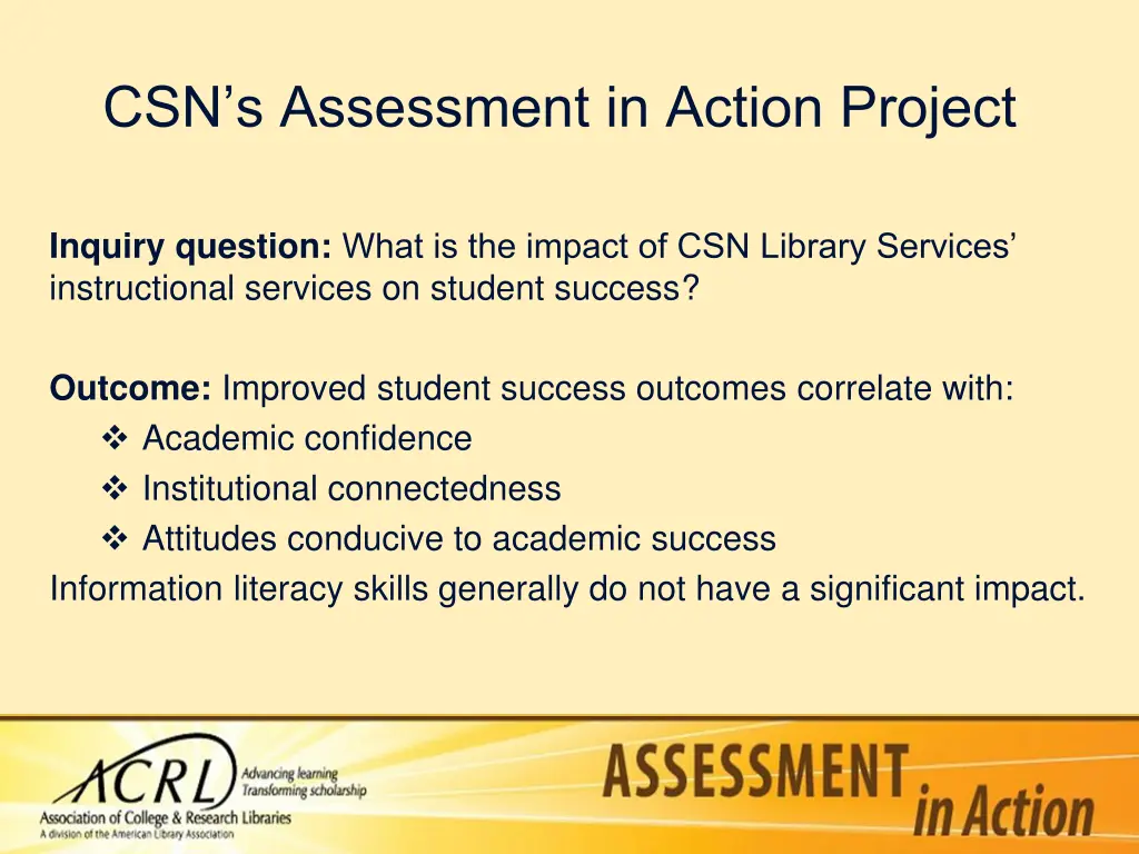 csn s assessment in action project