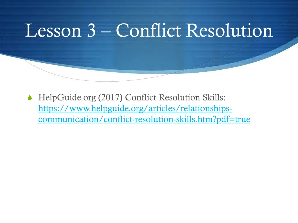 lesson 3 conflict resolution