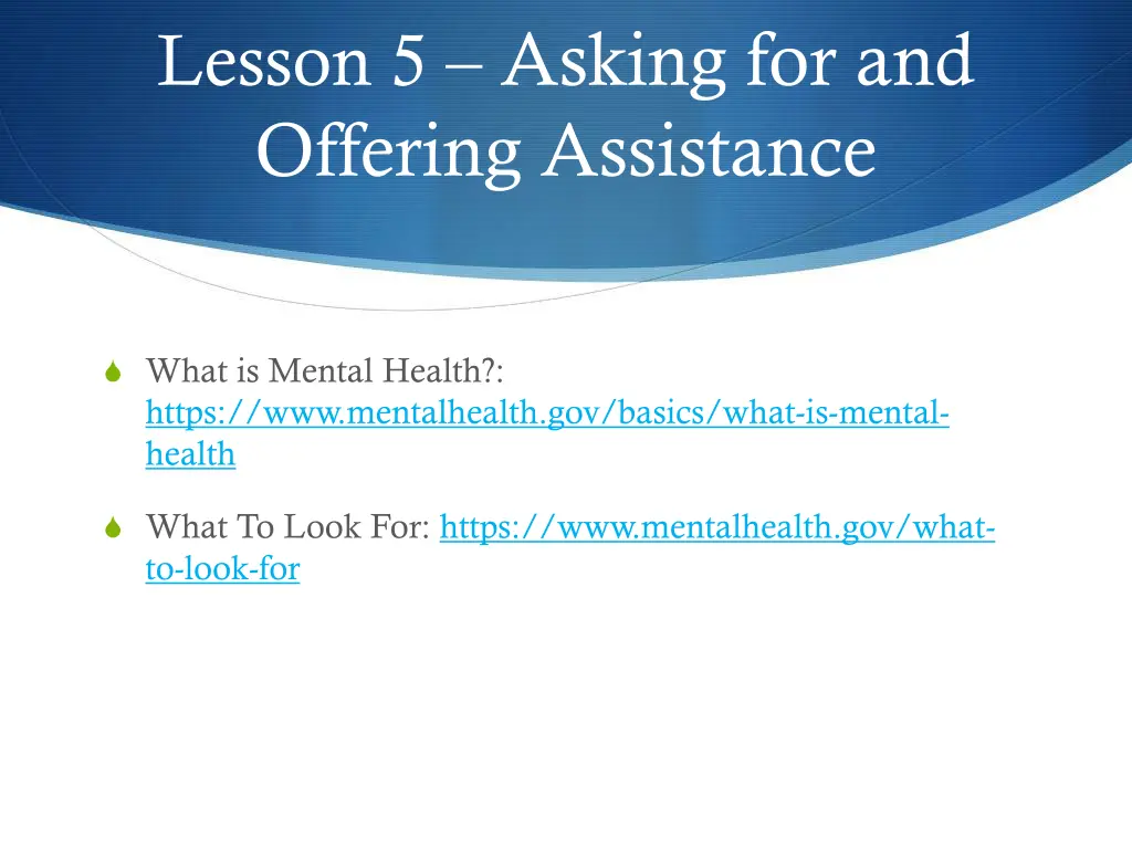 lesson 5 asking for and offering assistance 1