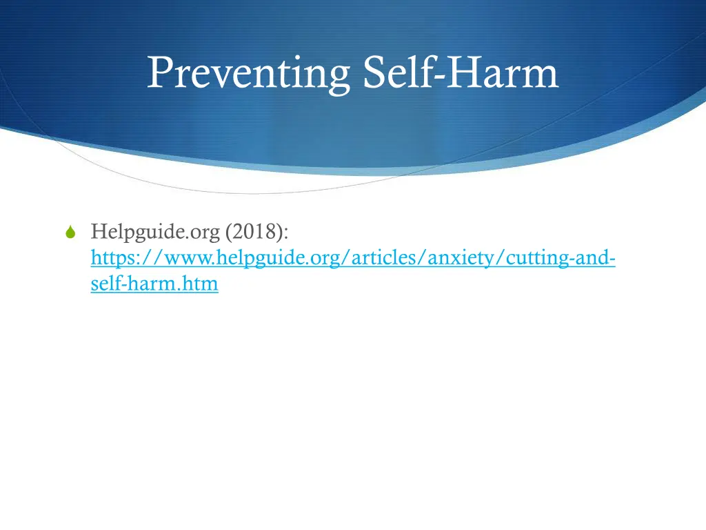 preventing self harm
