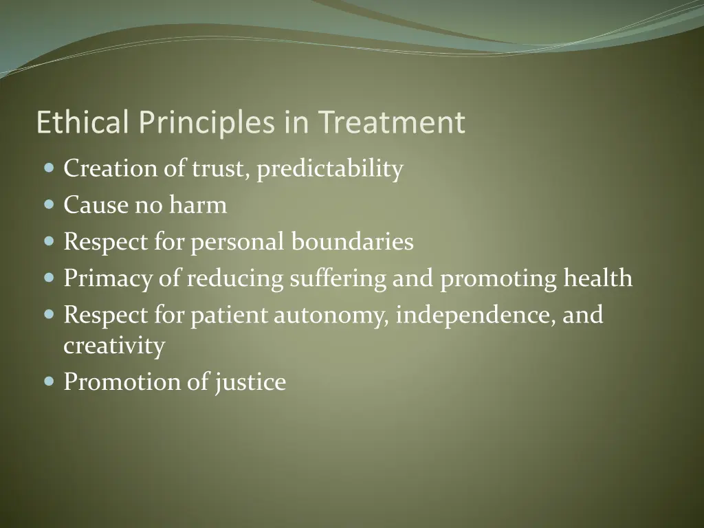 ethical principles in treatment