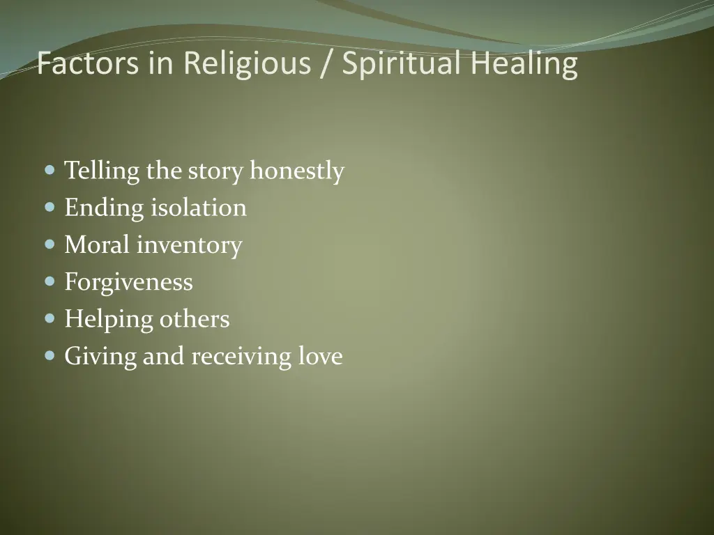 factors in religious spiritual healing