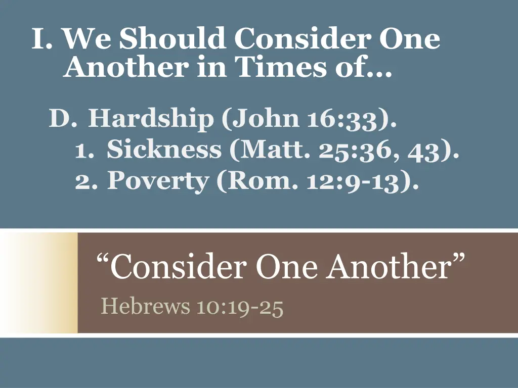 i we should consider one another in times of 2
