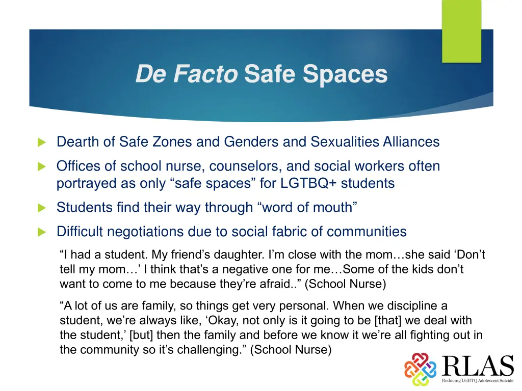 de facto safe spaces