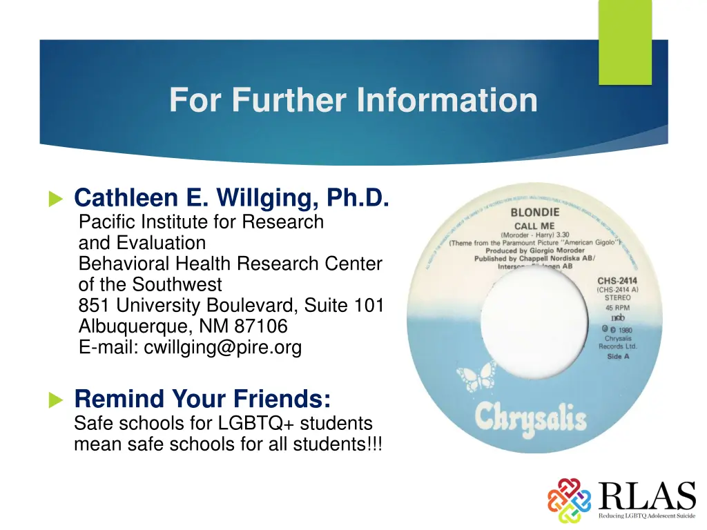 for further information