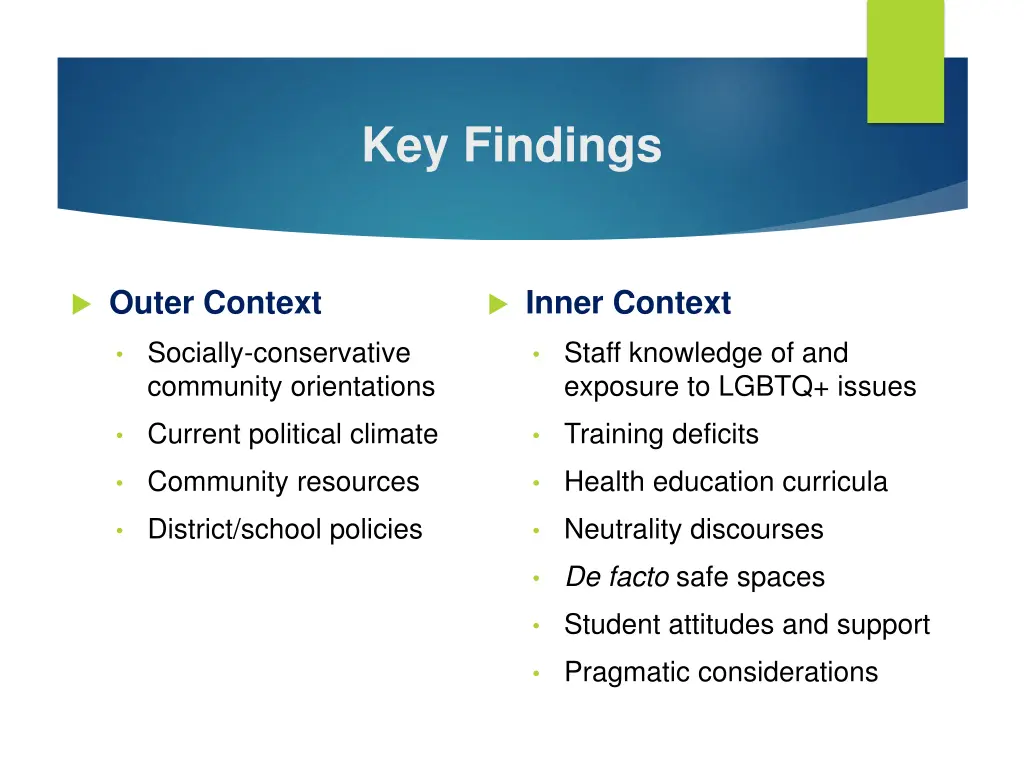 key findings