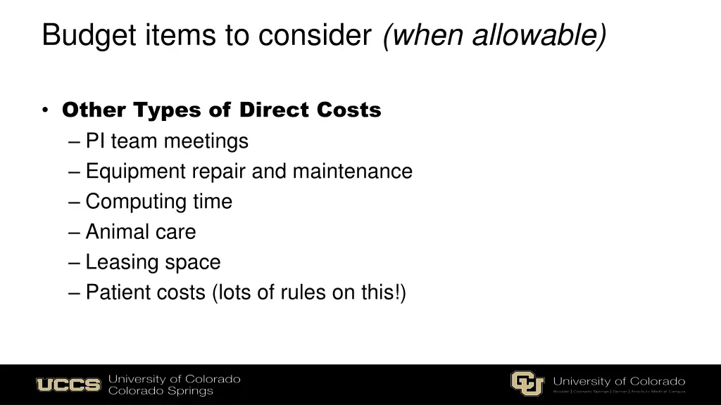 budget items to consider when allowable 2