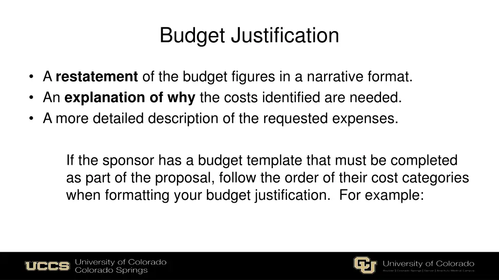 budget justification