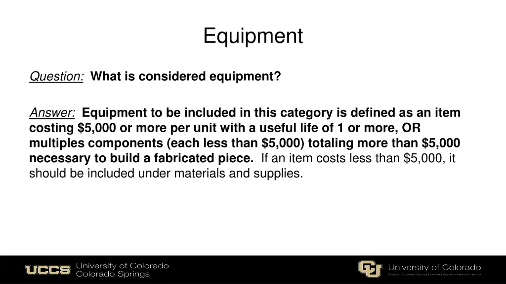 equipment