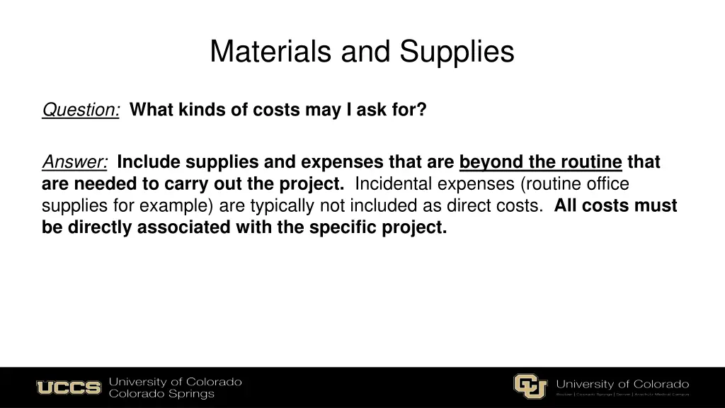 materials and supplies