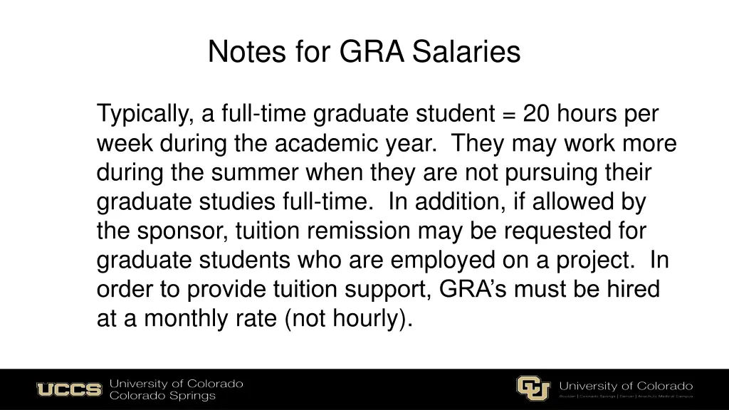 notes for gra salaries