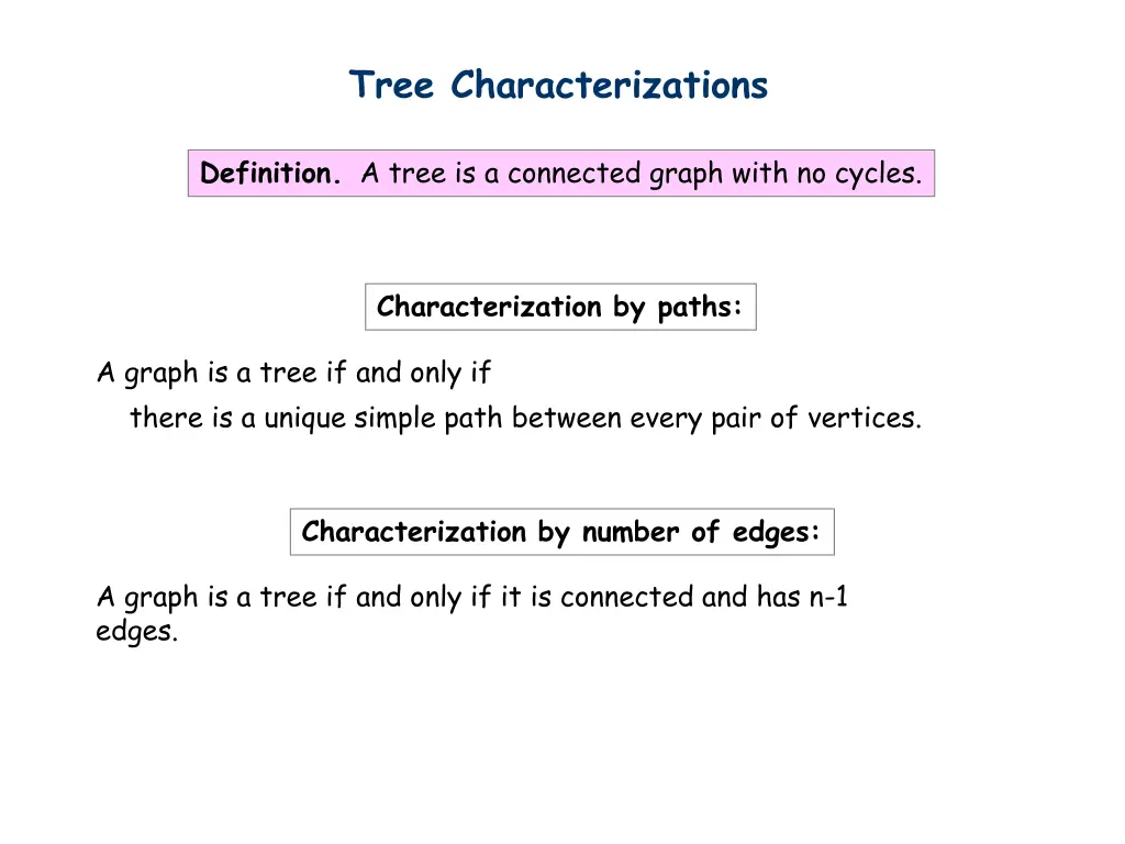 tree characterizations