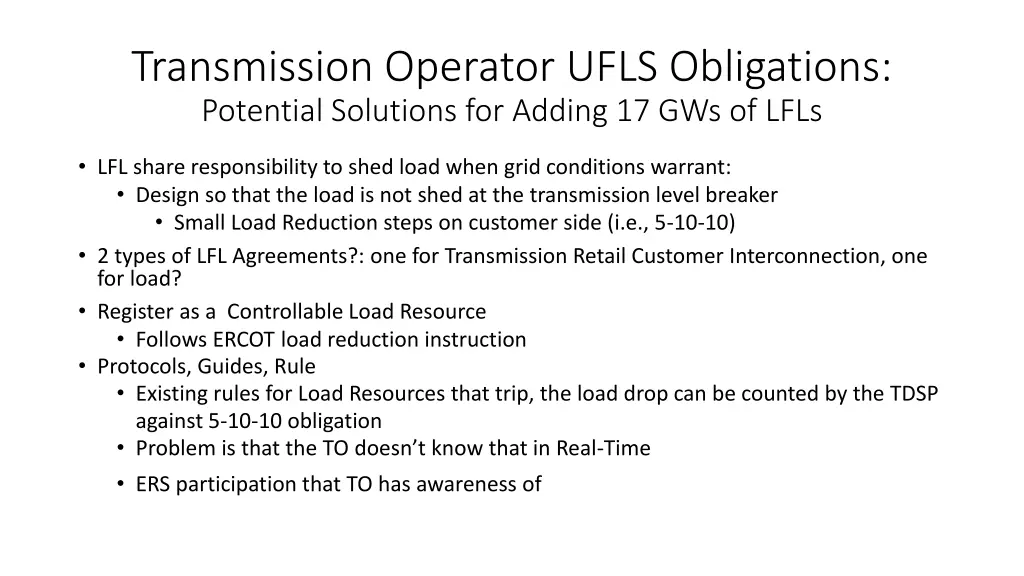 transmission operator ufls obligations potential 1