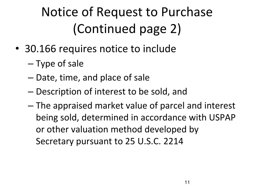notice of request to purchase continued page