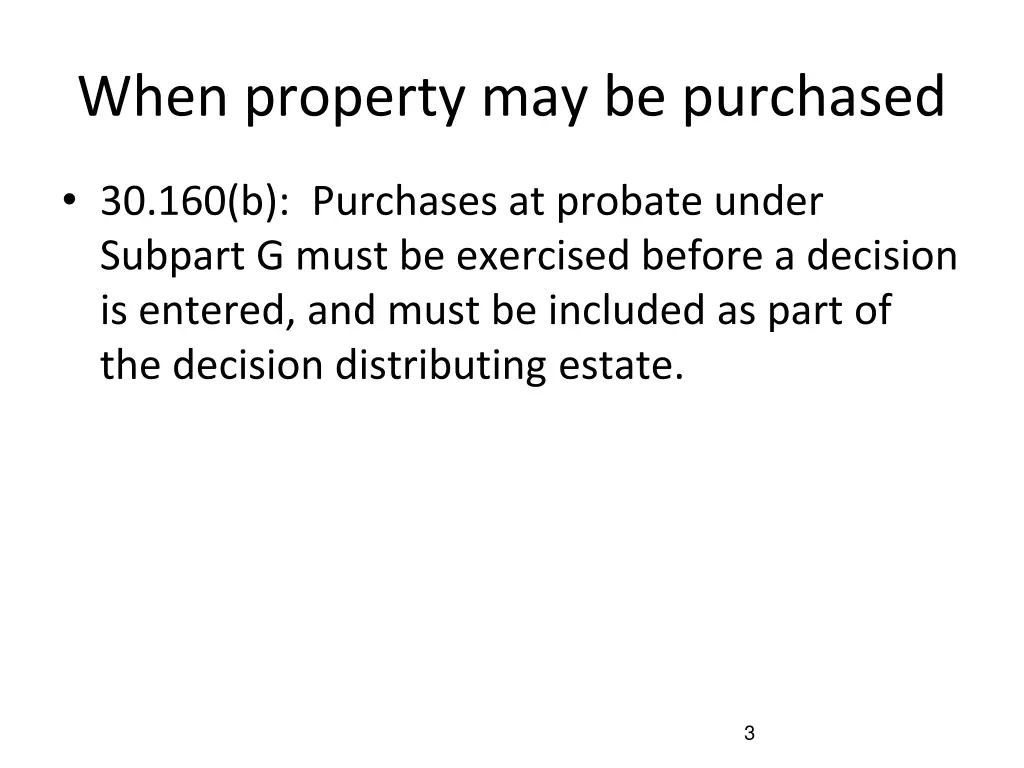 when property may be purchased