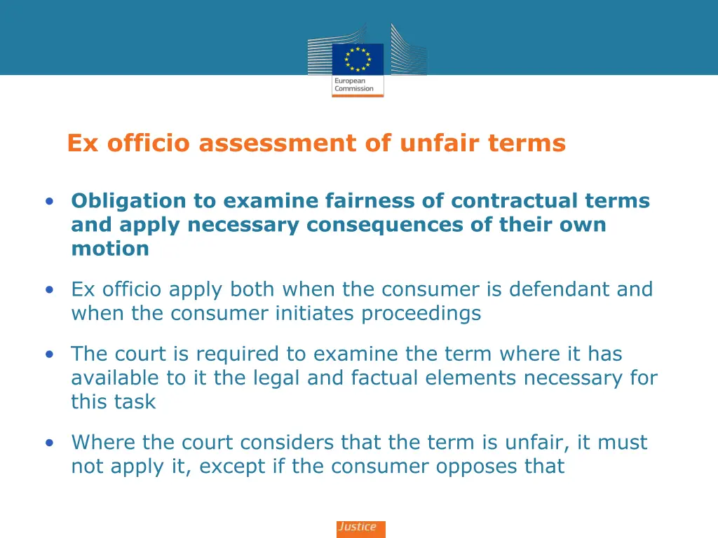 ex officio assessment of unfair terms