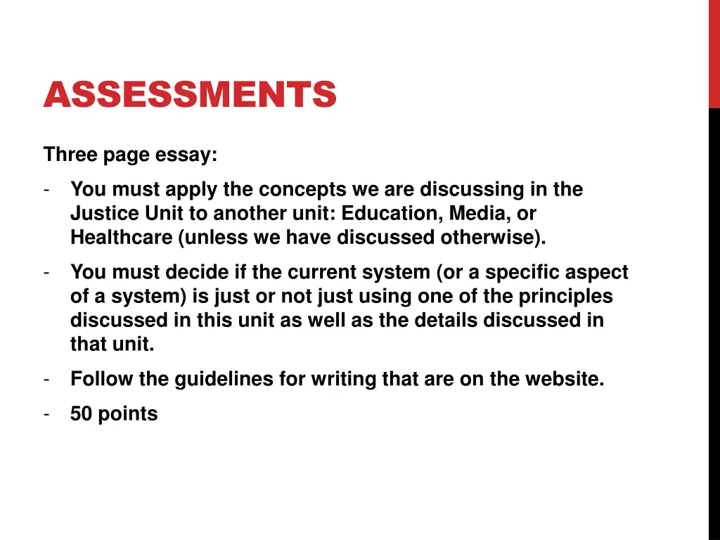 assessments