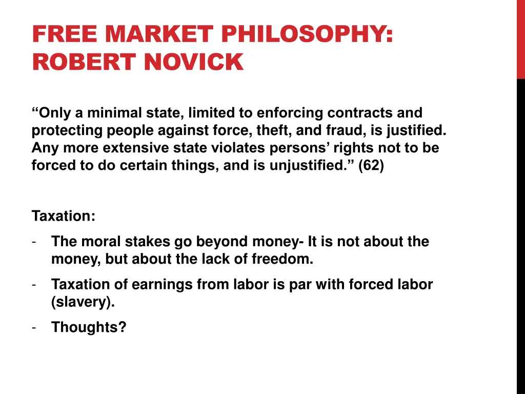 free market philosophy robert novick