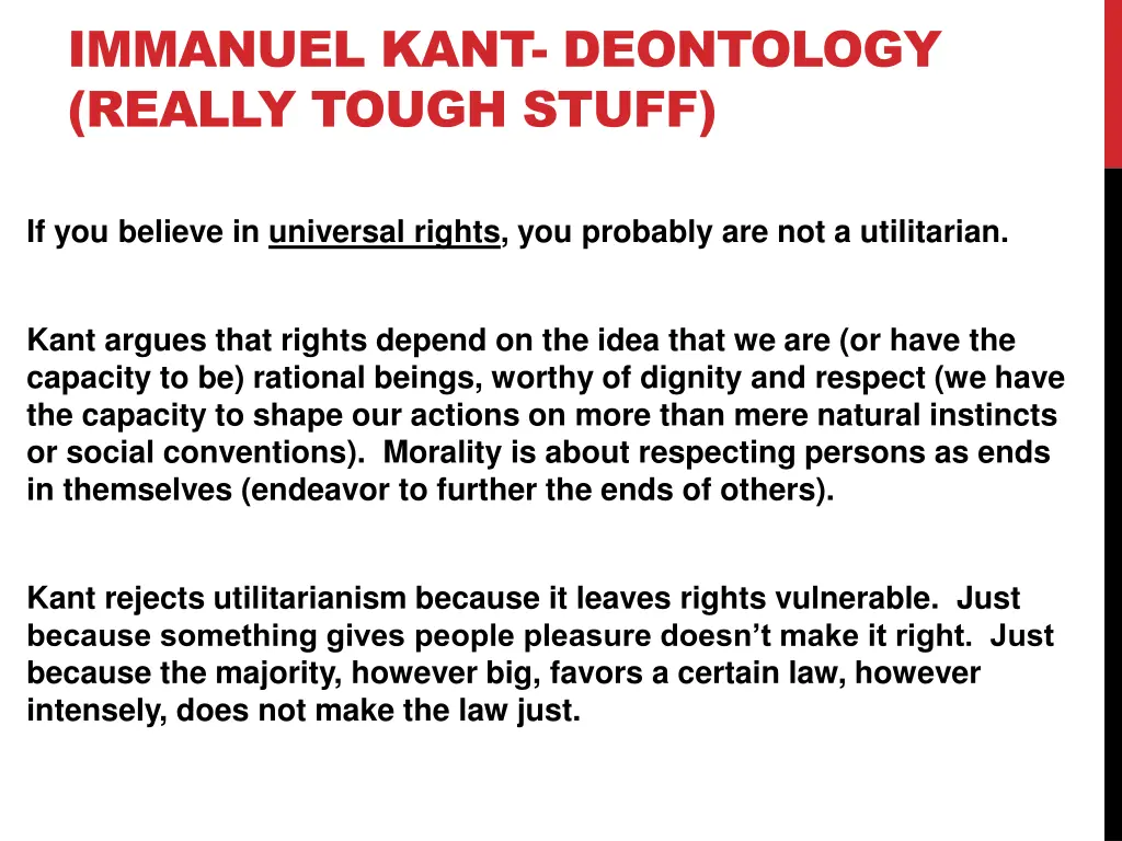 immanuel kant deontology really tough stuff