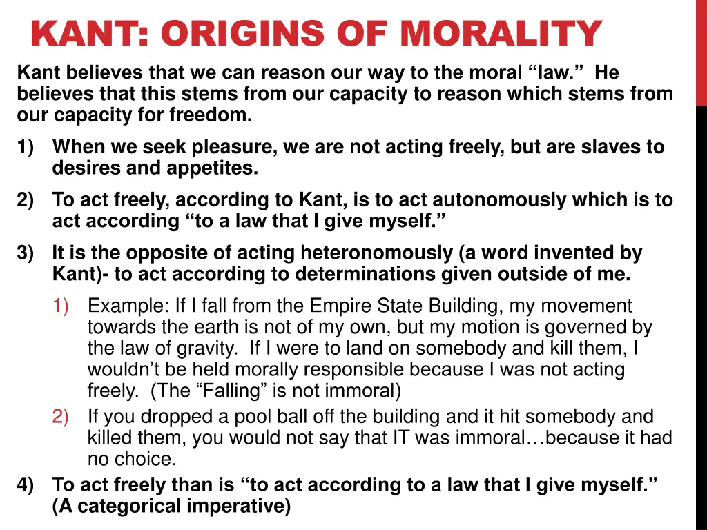 kant origins of morality kant believes that