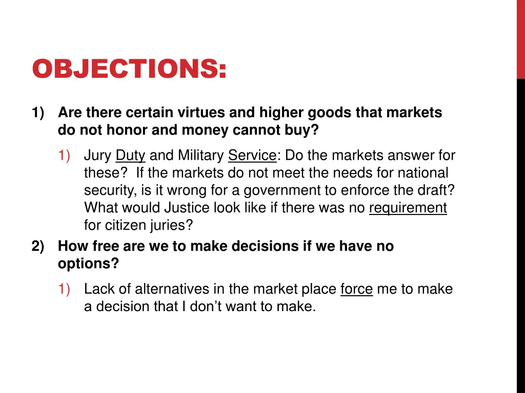 objections
