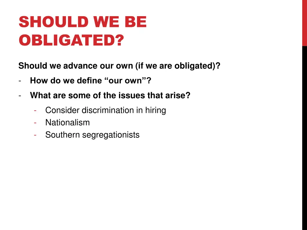should we be obligated
