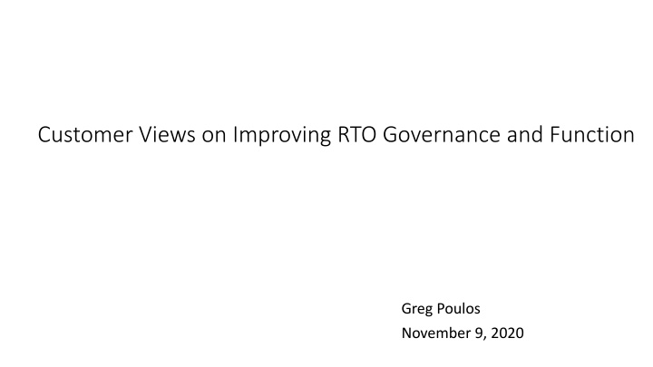 customer views on improving rto governance