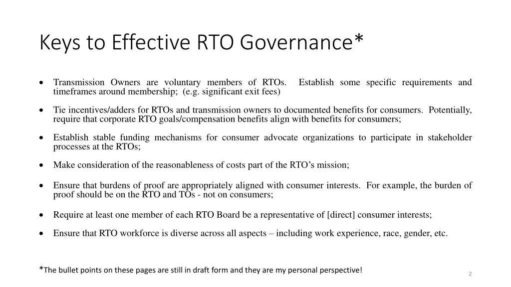 keys to effective rto governance
