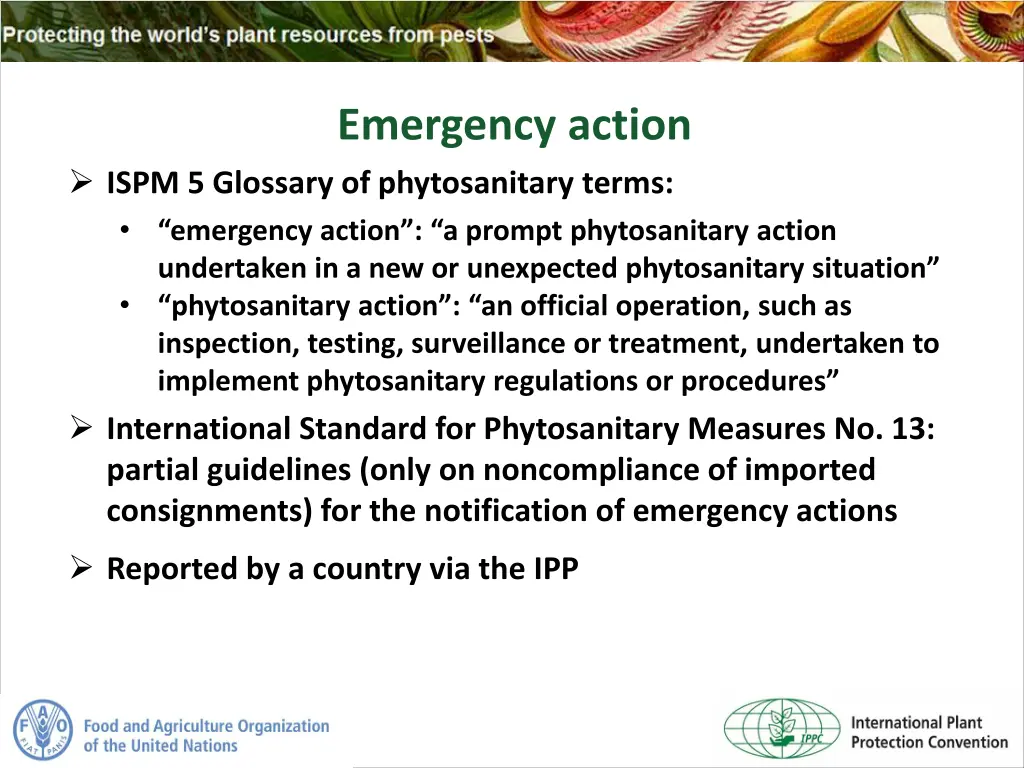 emergency action