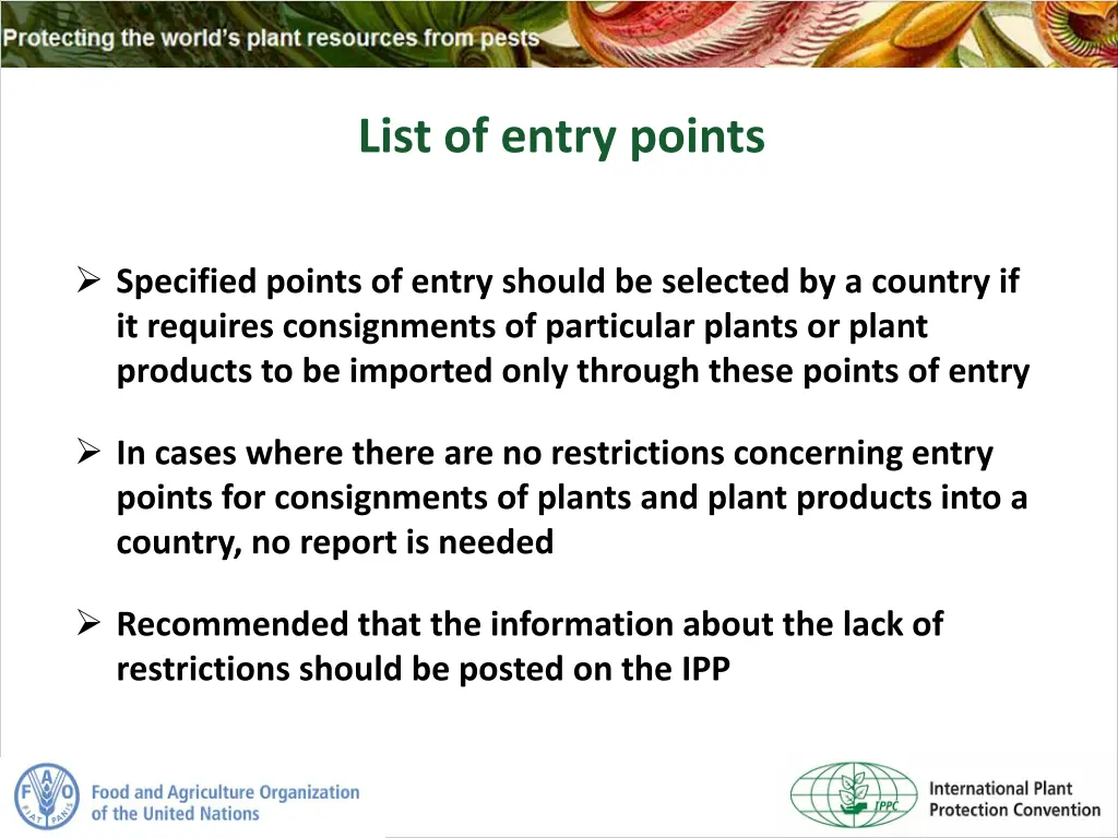 list of entry points