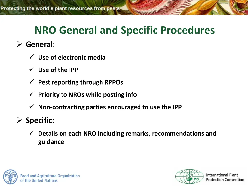 nro general and specific procedures general