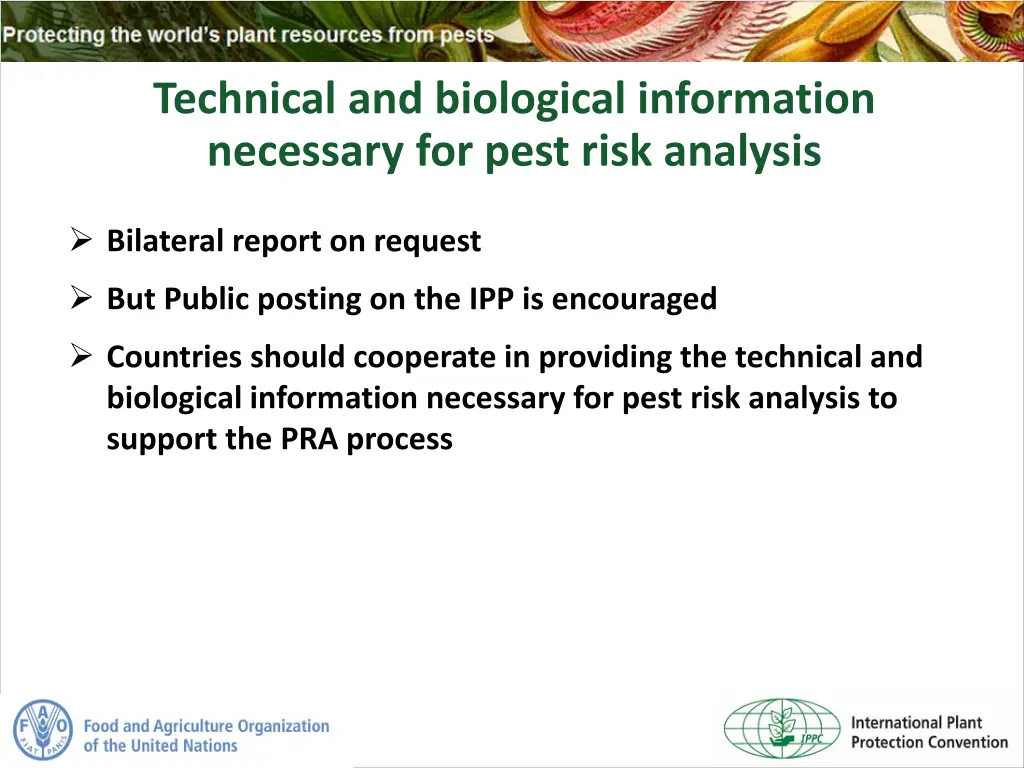 technical and biological information necessary