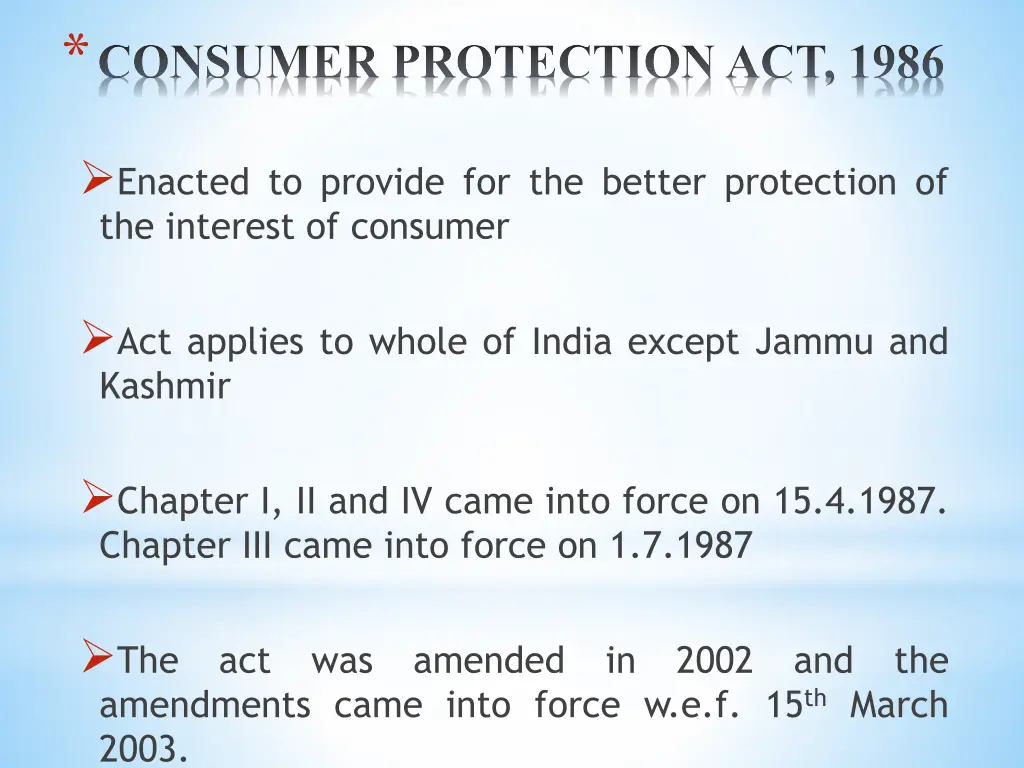 consumer protection act 1986