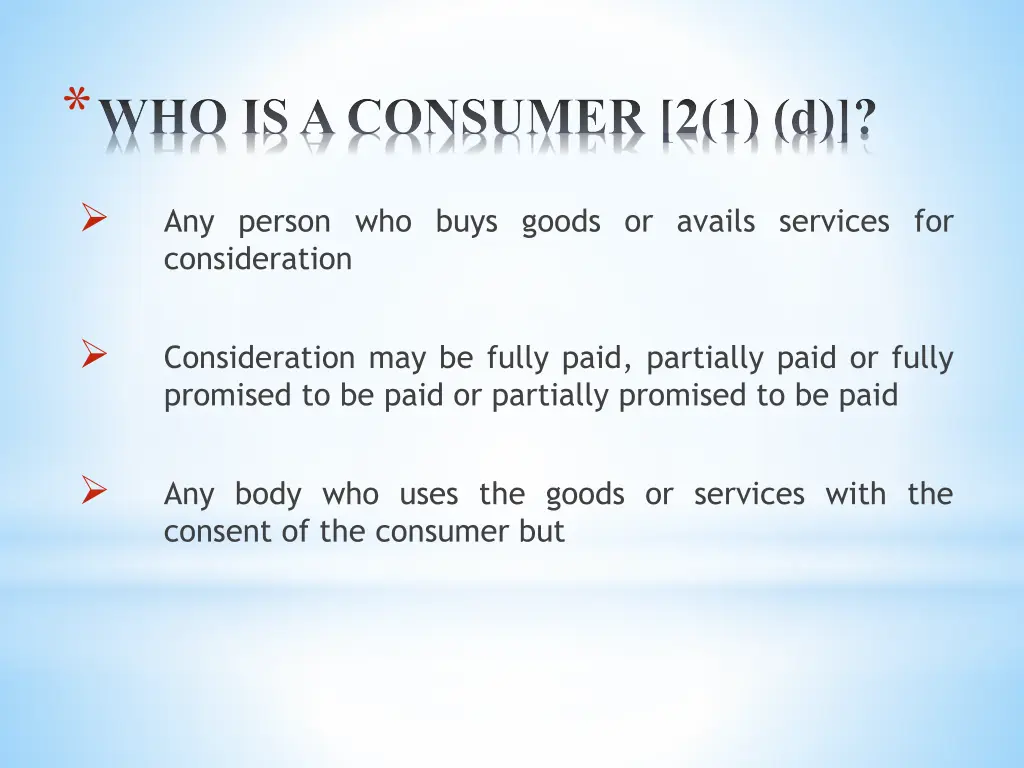 who is a consumer 2 1 d