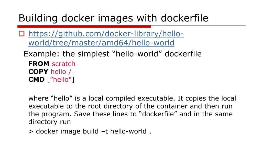 building docker images with dockerfile