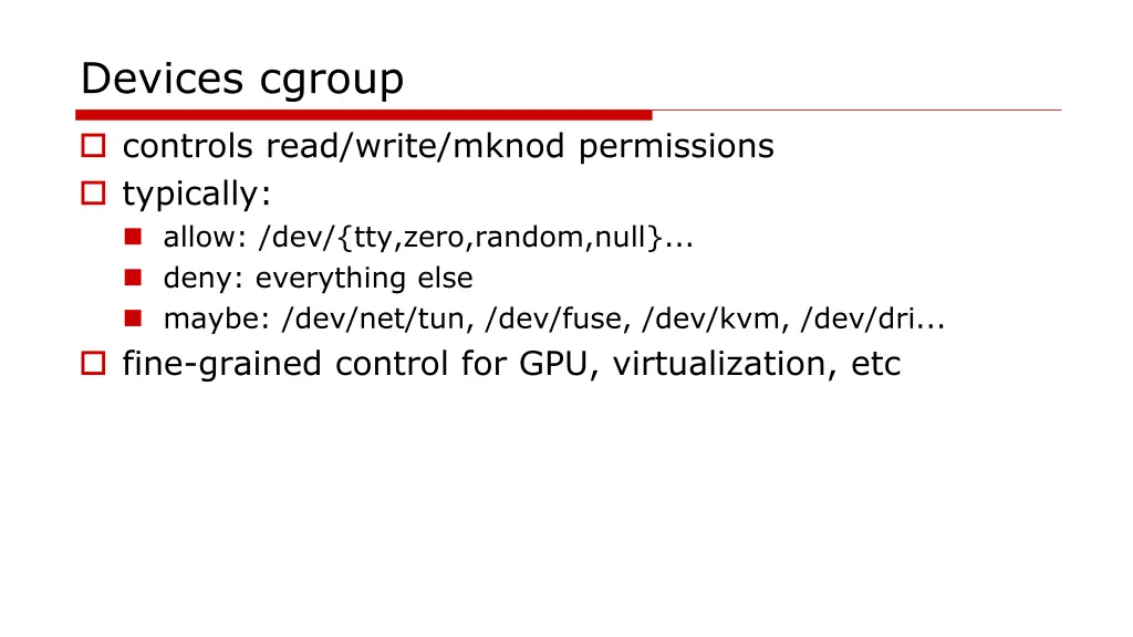 devices cgroup