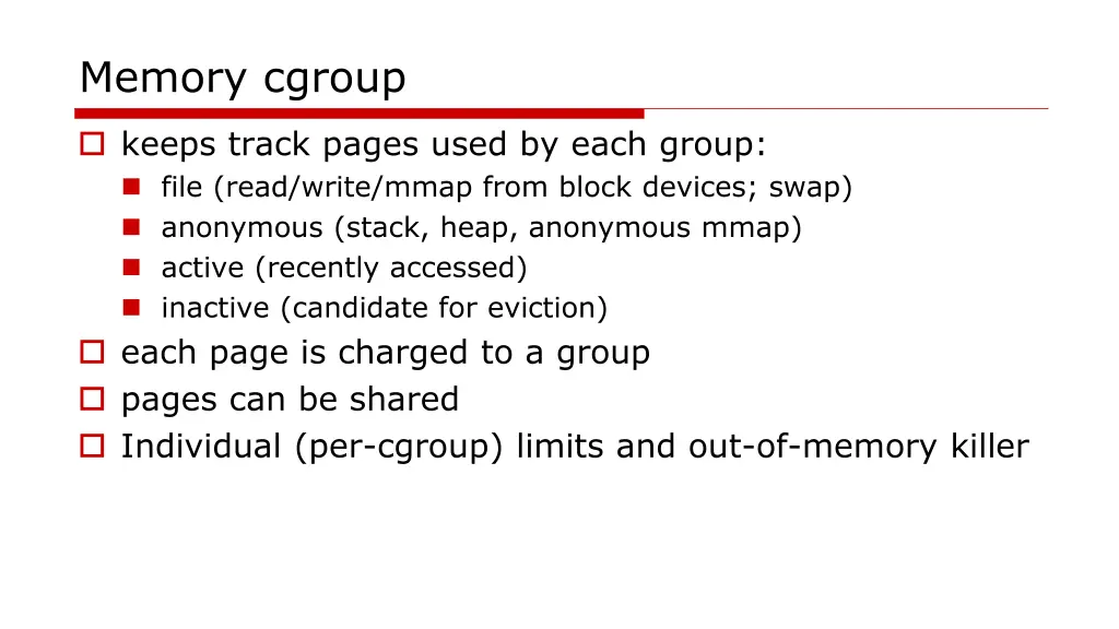 memory cgroup
