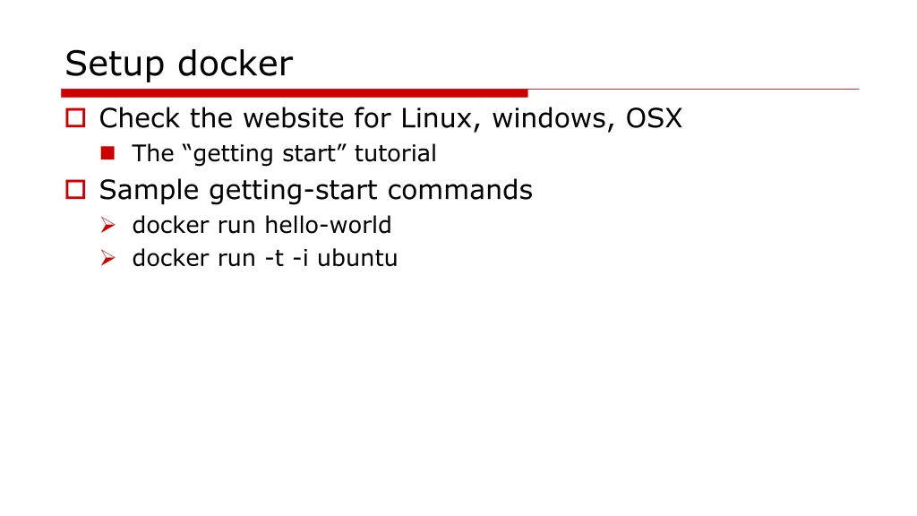 setup docker