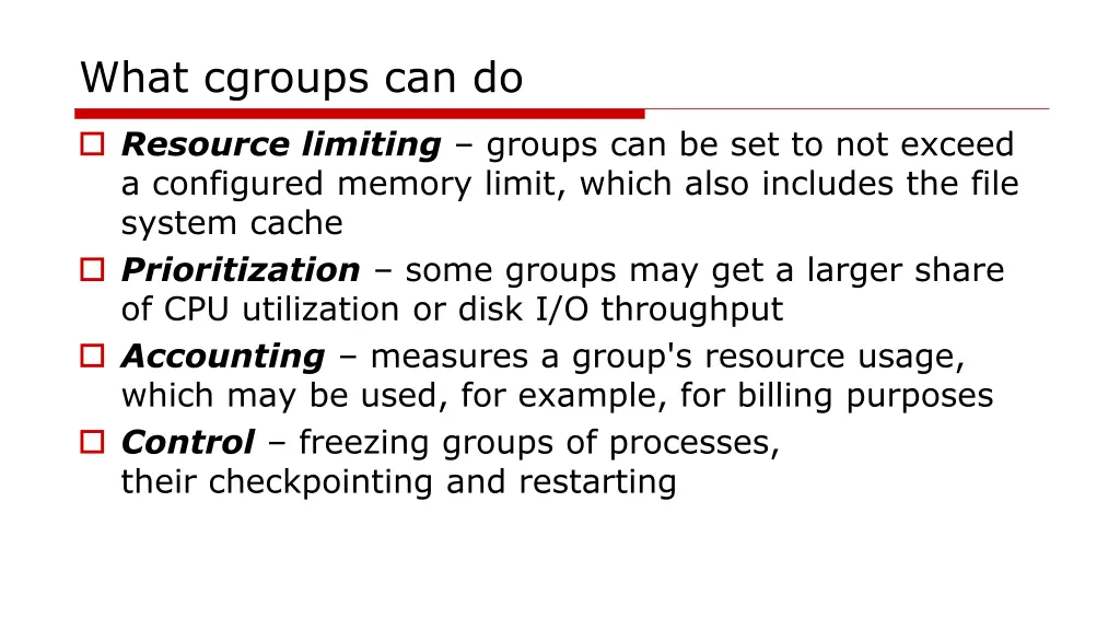 what cgroups can do