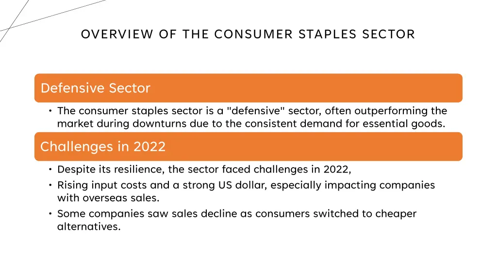 overview of the consumer staples sector