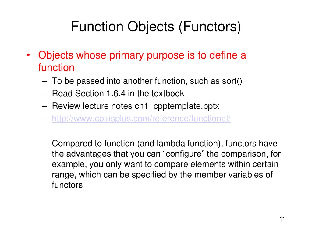 function objects functors
